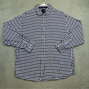 Tailorbyrd Shirt Mens XXL Blue Purple Plaid Stretch Long Sleeve Business Wedding